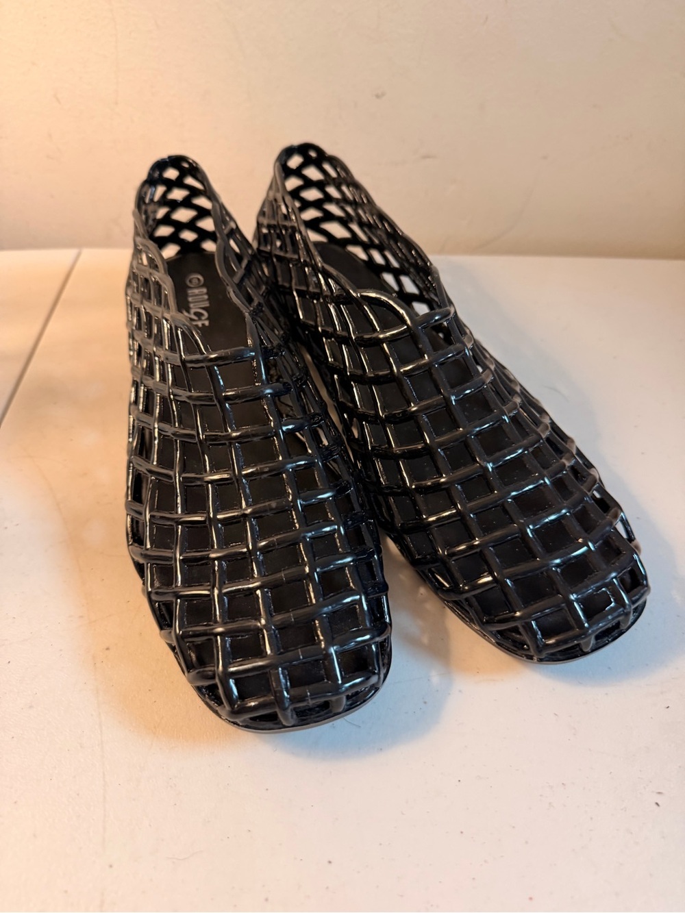 Rouge Helium Black Woven Mule Shoes 8